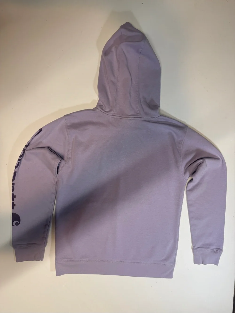 Carhartt Kids Lavender Pullover Hoodie with Sleeve Logo